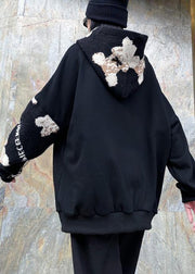 Winter black Christmas design clothes o neck plus size knit sweat tops - SooLinen