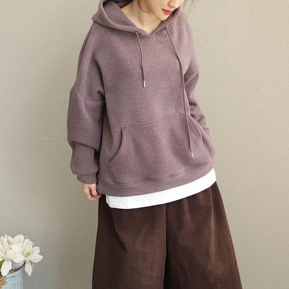 Women 2018 New Casual Thicken Brushed Fleece Loose Tops Q1912