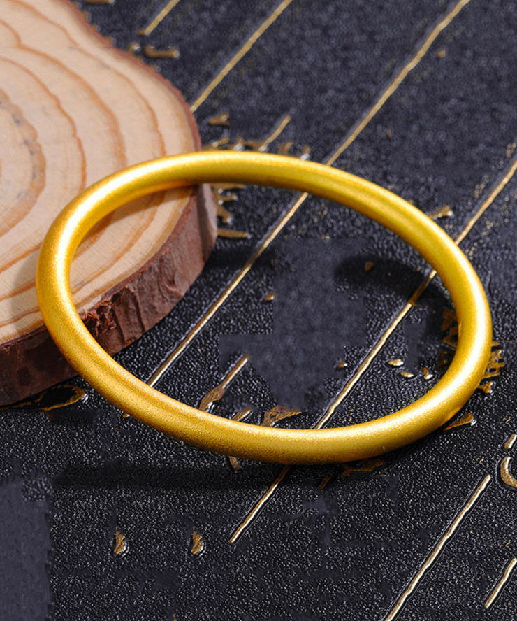 Women Ancient Gold Thick Frosted Bangle