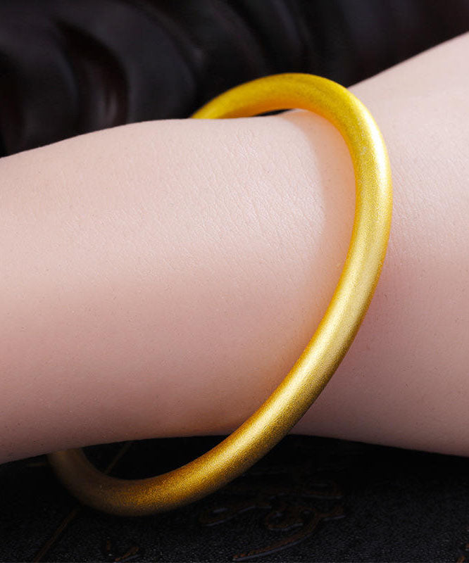 Women Ancient Gold Thick Frosted Bangle