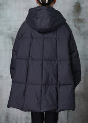 Women Black Oversized Pockets Fine Cotton Filled Jacket Winter