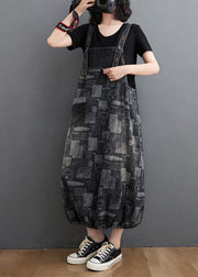 Women Black Print Clothes For Women Spaghetti Strap A Line Spring Dress - SooLinen