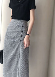 Women Black V Neck Tops And Skirts Cotton Two Pieces Summer
