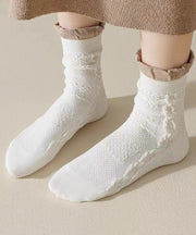 Women Boutique Jacquard Ruffles Cotton Crew Socks