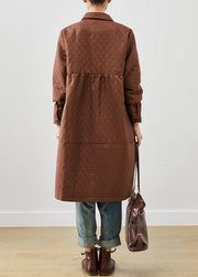 Women Brown Oversized Fine Cotton Filled Winter Coats