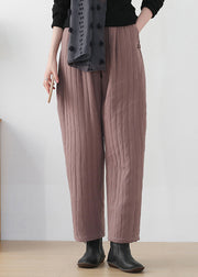 Frauen-Knopftaschen-elastische Taillen-Baumwolllaternen-Hosen-Winter