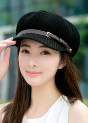 Women Casual Khaki Patchwork Beret Hat
