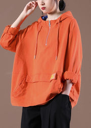 Women Casual Spring Beautiful Blouses For Orange Sewing Tops - SooLinen