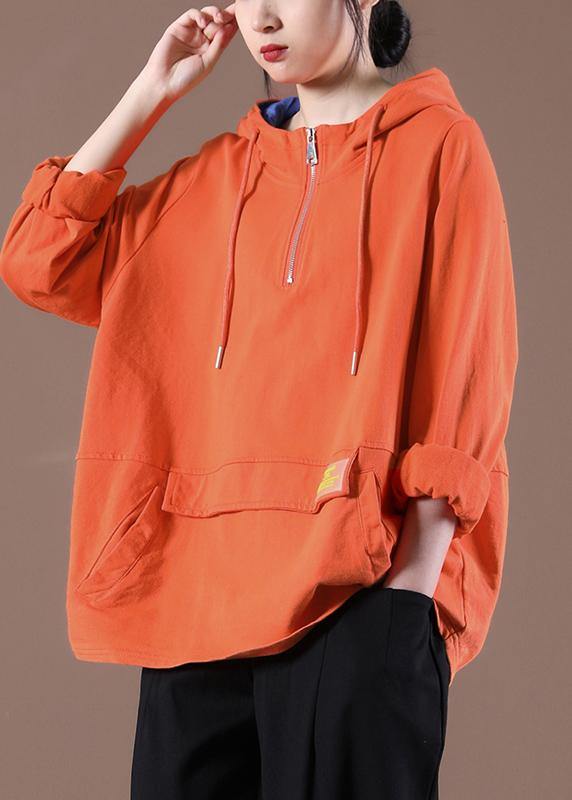 Women Casual Spring Beautiful Blouses For Orange Sewing Tops - SooLinen