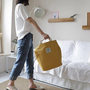 Women Design Casual Patchwork Large yellow Canvas Shoulder Bag - SooLinen