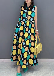 Women Dot Print Patchwork Maxi Dress Summer