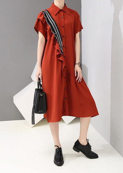 Women Drops Design Fashion Asymmetrical Agaric Lace Shirt Dress - SooLinen