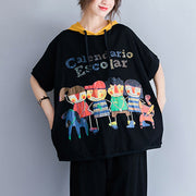 Women Fashion Print Tops Casual Tees Hooded Shirt Loose T-Shirt