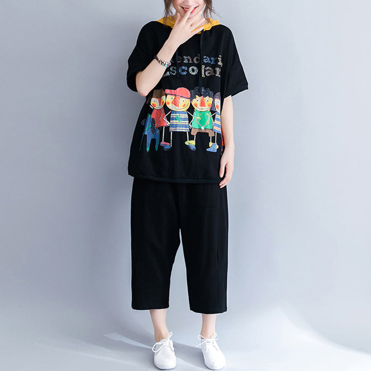 Damen Mode Print Tops Lässige T-Shirts Kapuzenshirt Loses T-Shirt