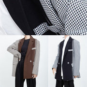 Women Fashion patchwork coats khaki Art outwear - SooLinen