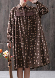 Women Floral Printing Spliced Midi Dress