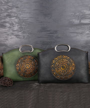 Women Grey Jacquard Calf Leather Tote Handbag