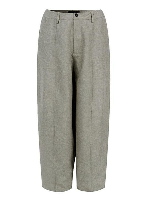 Women High Waist Button Solid Color Harem Pants with Pocket - SooLinen