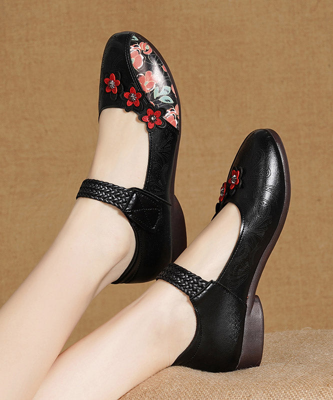 Women Khaki Genuine Leather Soft Splicing Flat Shoes