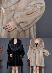 Women Khaki Oversized Warm Fuzzy Fur Fluffy Coats Winter