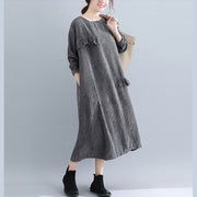 Frauen Kintted Dress Casual Loose Pullover Long Shirt