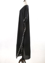 Women Loose Kaftan Swimsuit Cover Up Beach Long Casual Black Dress