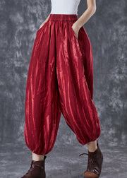 Women Mulberry Oversized Tie Dye Linen Lantern Pants Spring