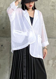 Women Notched pockets clothes For Women Tops black tops - SooLinen