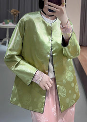 Women Pink Embroideried Wear On Both Sides Silk Coat Spring