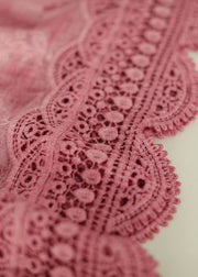Women Pink Original Design Embroidered Cotton Spaghetti Strap Tops Summer