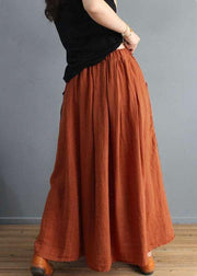 Women Plaid Patchwork Elastic Waist Swing Skirt With Pocket - SooLinen