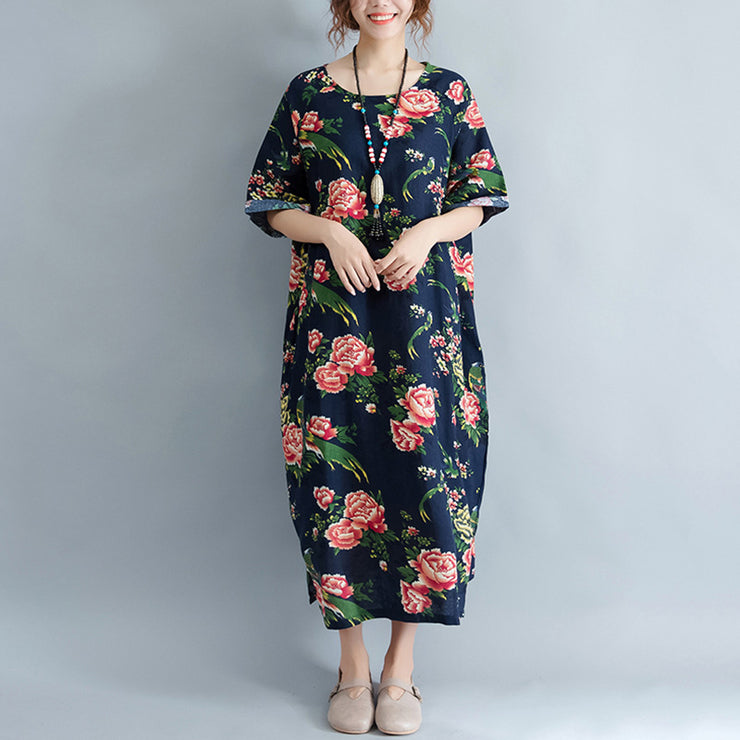 Women Plus Size Clothing Loose Floral Casual Dresses