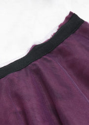 Frauen lila asymmetrische Tüllröcke mit Reißverschluss Frühling