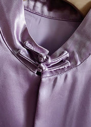 Women Purple Patchwork Embroidered Silk Tops Sleeveless