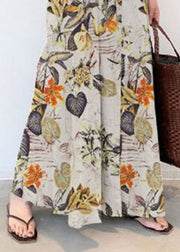 Women Retro Floral Print Cotton Turn-Down Collar Loose Shirt Dress With Pocket
