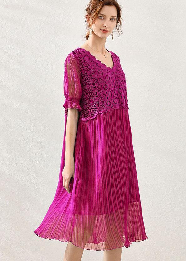 Women Rose Fashion Flare Sleeve Spring Long Dress - SooLinen