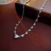 Women Silk Copper Metal Love Necklace