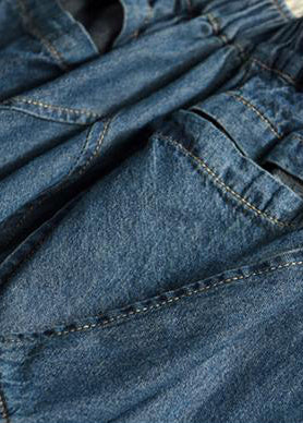 Frauen Frühling lässig große Taschen feste lockere Jeans
