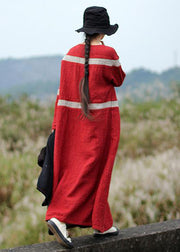 Women Spring Contrasting Color Jacquard Stripe Maxi Dress