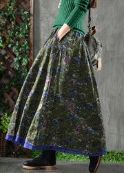 Women Spring Double Layers Floral Printing Skirt