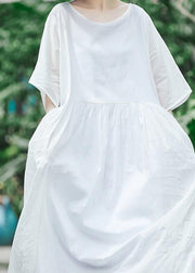 Women White Dresses Kaftan Sundress - SooLinen
