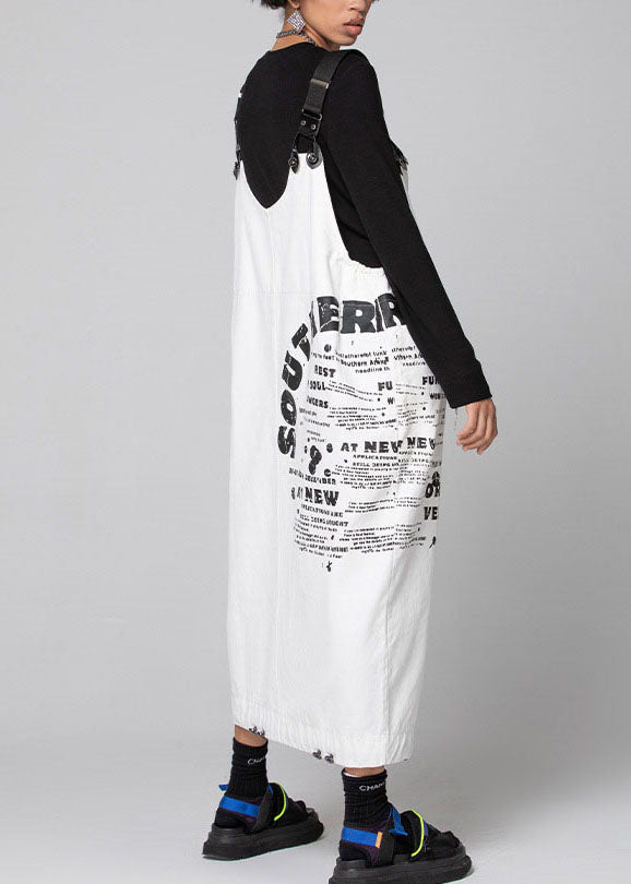Women White Graphic denim drawstring Dresses Spring