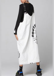 Women White Graphic denim drawstring Dresses Spring