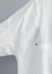 Women White Peter Pan Collar Button Tops Spring
