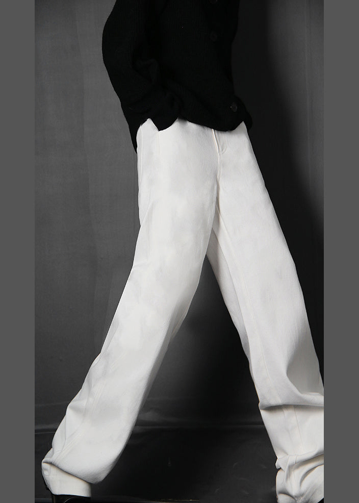 Frauen Weiße Reißverschlusstaschen Jeanshose Hose Frühling