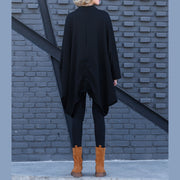 Women black cotton clothes For Women Plus Size o neck Extra large hem silhouette blouse