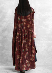 Women black print cotton tunic pattern o neck patchwork tunic top - SooLinen