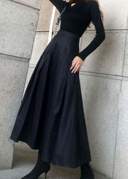 Frauen schwarz zerknitterte Taschen Urlaub Röcke Frühling