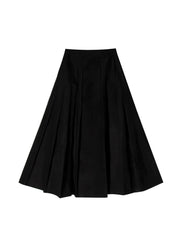 Women black wrinkled pockets vacation Skirts Spring