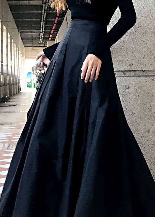 Frauen schwarz zerknitterte Taschen Urlaub Röcke Frühling